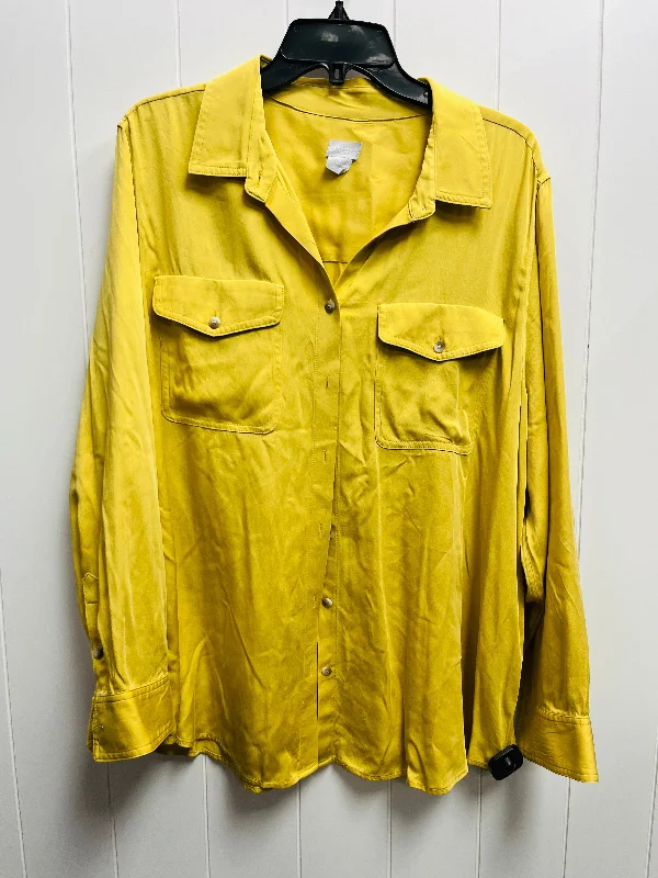 Top Long Sleeve By Chicos In Yellow, Size: 1x