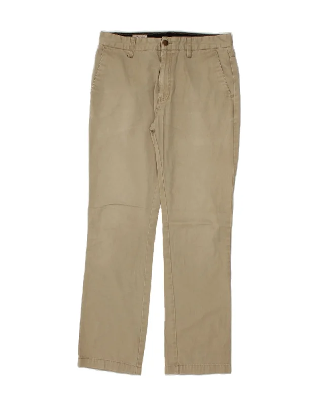 VOLCOM Mens Straight Chino Trousers W30 L28 Beige Cotton