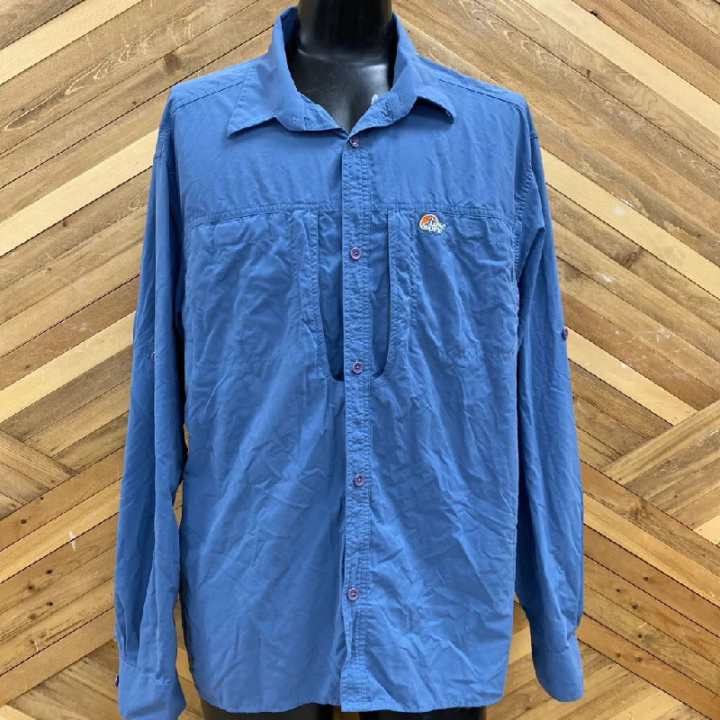 Lowe Alpine - Men's L/S Buttoned Hiking Shirt - MSRP comp $135: Blue-men-LG