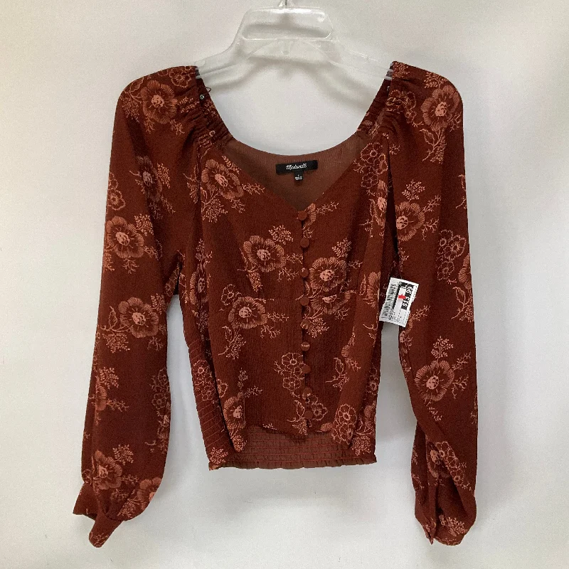 Top Long Sleeve By Madewell In Red, Size: S