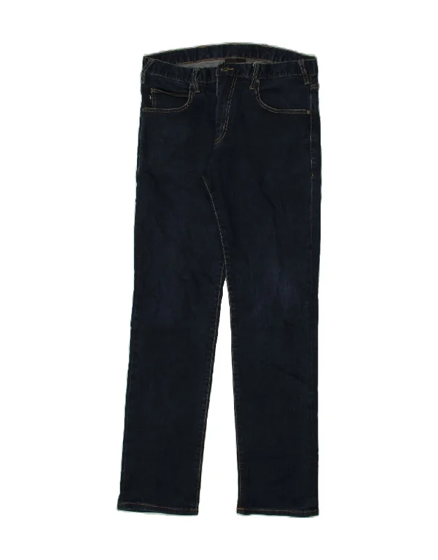 EMPORIO ARMANI Mens Straight Jeans W33 L32 Navy Blue Cotton