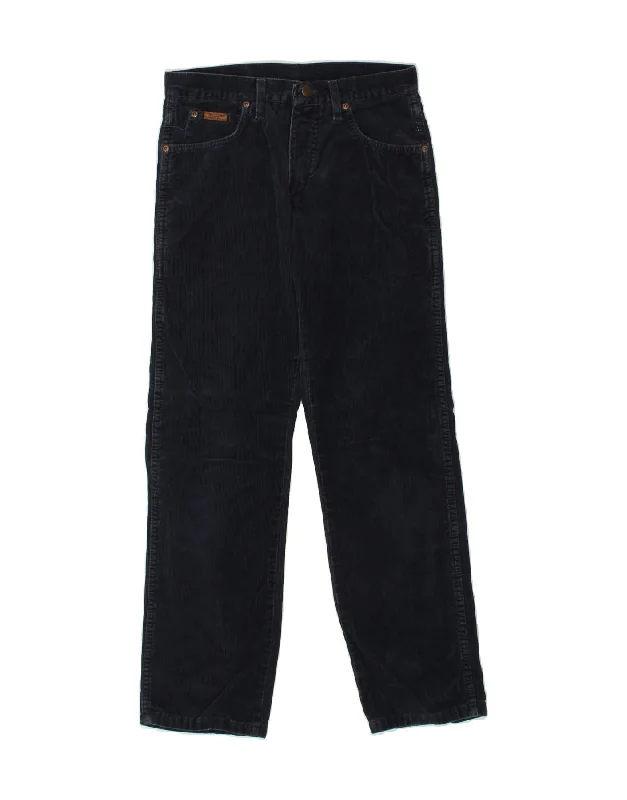 WRANGLER Mens Texas Straight Corduroy Trousers W30 L30 Navy Blue Cotton