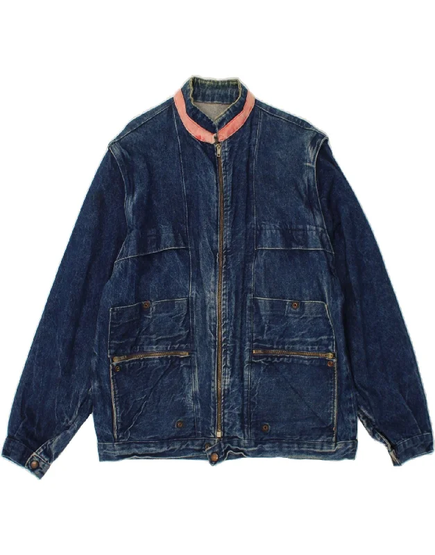 VINTAGE Mens Denim Jacket UK 40 Large Blue