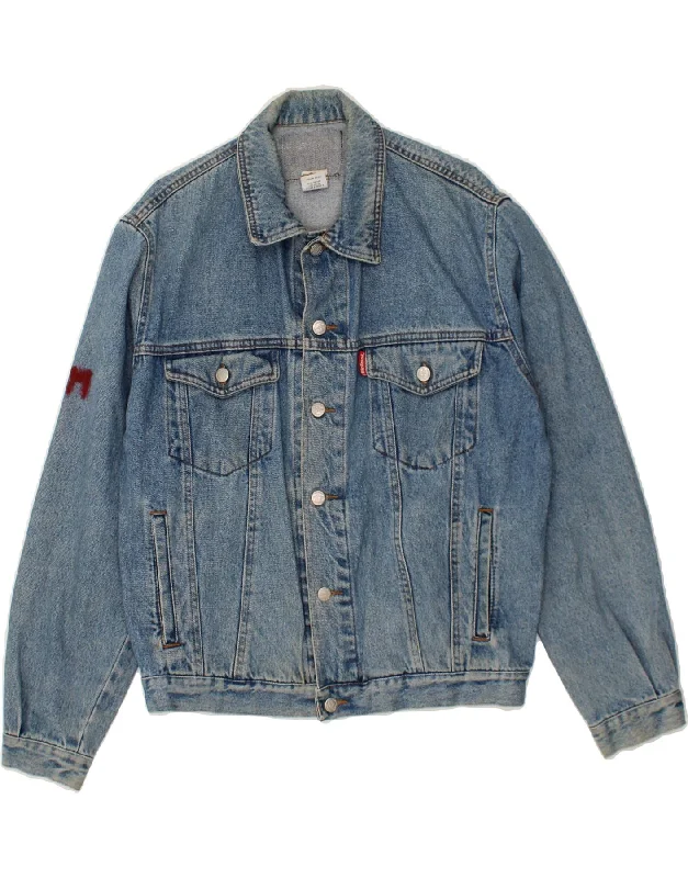 VINTAGE Mens Denim Jacket UK 38 Medium Blue Cotton