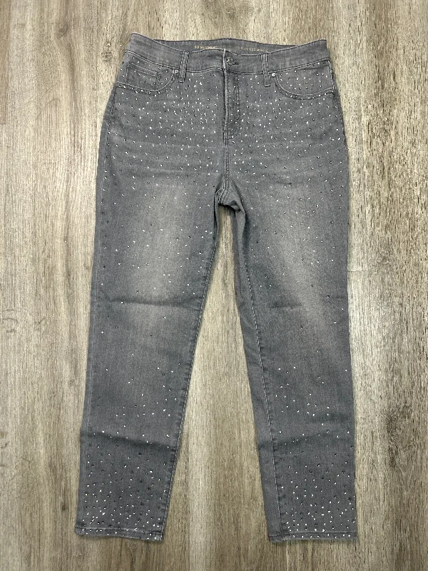 Jeans Boyfriend By Chicos In Grey Denim, Size: 10