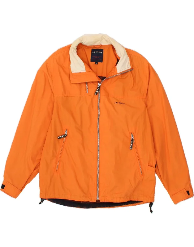 LE FROG Mens Hooded Windbreaker Jacket UK 38 Medium Orange Polyester