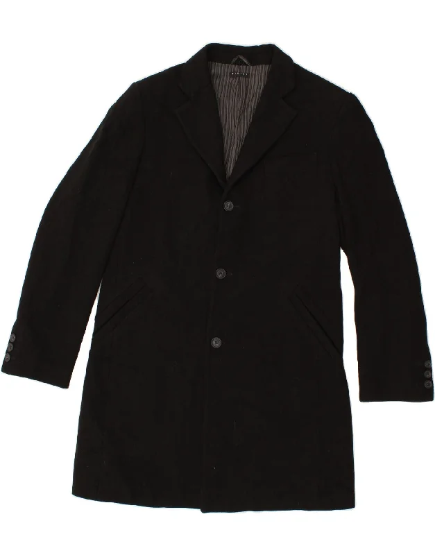 SISLEY Mens Overcoat IT 46 Small Black Acrylic