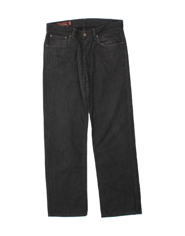 MARLBORO CLASSICS Mens Straight Casual Trousers W32 L31 Black Cotton