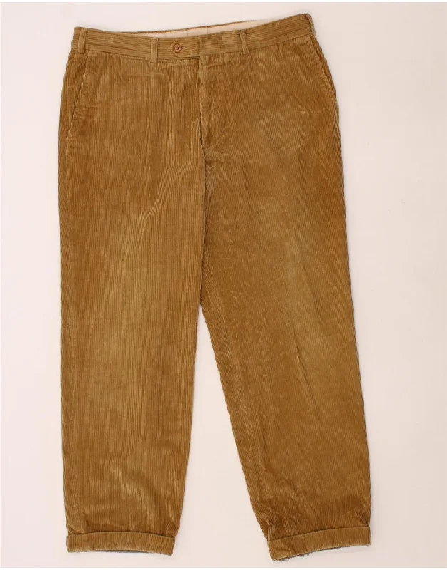 CERRUTI 1881 Mens Tapered Corduroy Trousers IT 54 2XL W36 L30 Brown