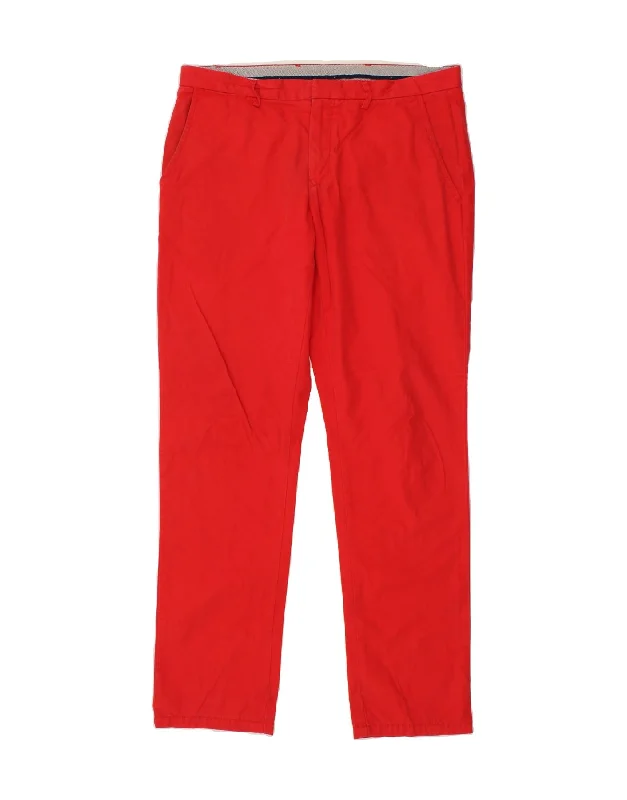 TOMMY HILFIGER Mens Slim Chino Trousers W36 L34 Red Cotton