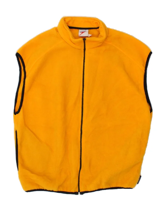 SPEEDO Mens Fleece Gilet UK 38 Medium Yellow Polyester