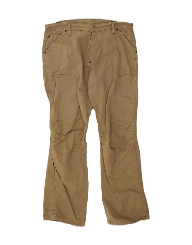 G-STAR Mens Straight Casual Trousers W38 L34 Beige Cotton