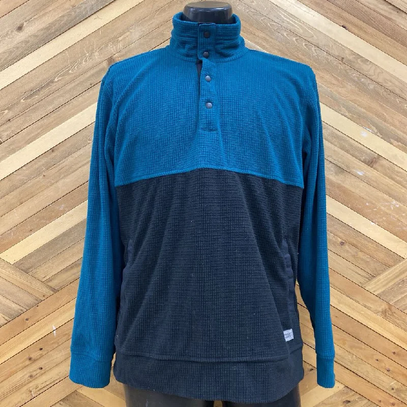 Outdoor Research - Men's Trail Mix Snap Pullover Fleece - MSRP $120: Teal Blue/Black-men-MD