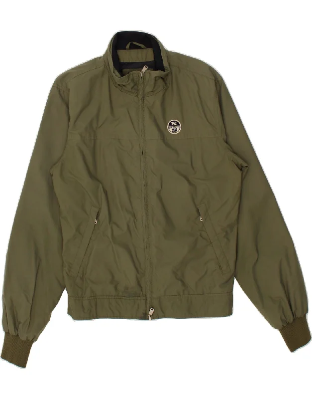 NORTH SAILS Mens Bomber Jacket UK 40 Large Khaki Nylon