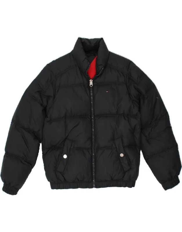 TOMMY HILFIGER Mens Padded Jacket UK 36 Small Black Nylon