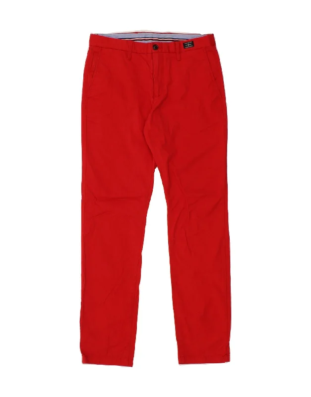 TOMMY HILFIGER Mens Slim Chino Trousers W32 L32 Red Cotton