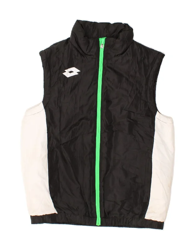 LOTTO Mens Padded Gilet UK 38 Medium Black Colourblock