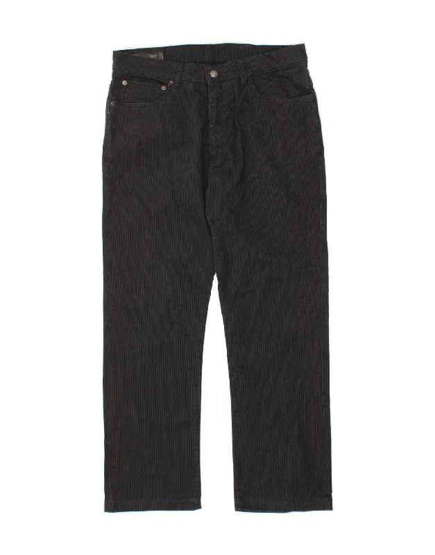 MARLBORO CLASSICS Mens Straight Casual Trousers W34 L29 Black Cotton