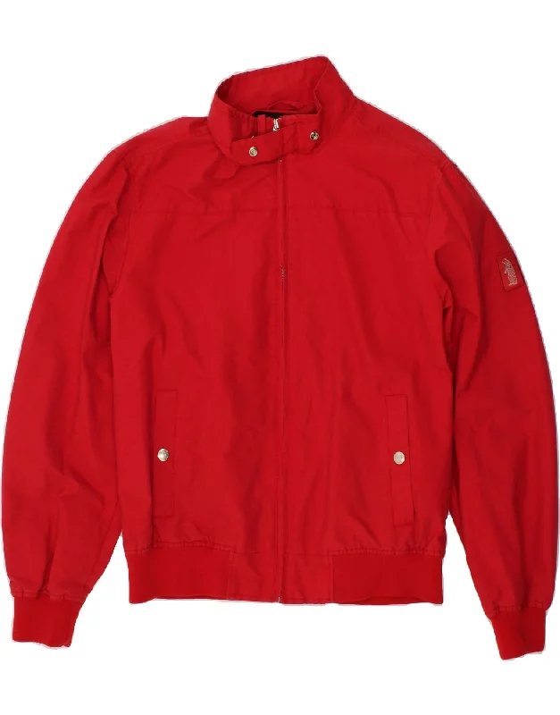 REFRIGUE Mens Bomber Jacket UK 44 2XL Red Nylon