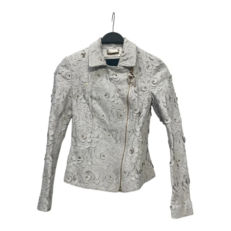 PHILIPP PLEIN/Leather Jkt/S/Leather/WHT/