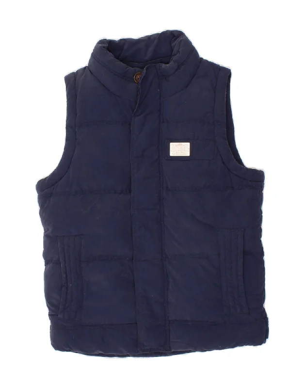 SUPERDRY Mens Padded Gilet UK 36 Small Navy Blue Cotton