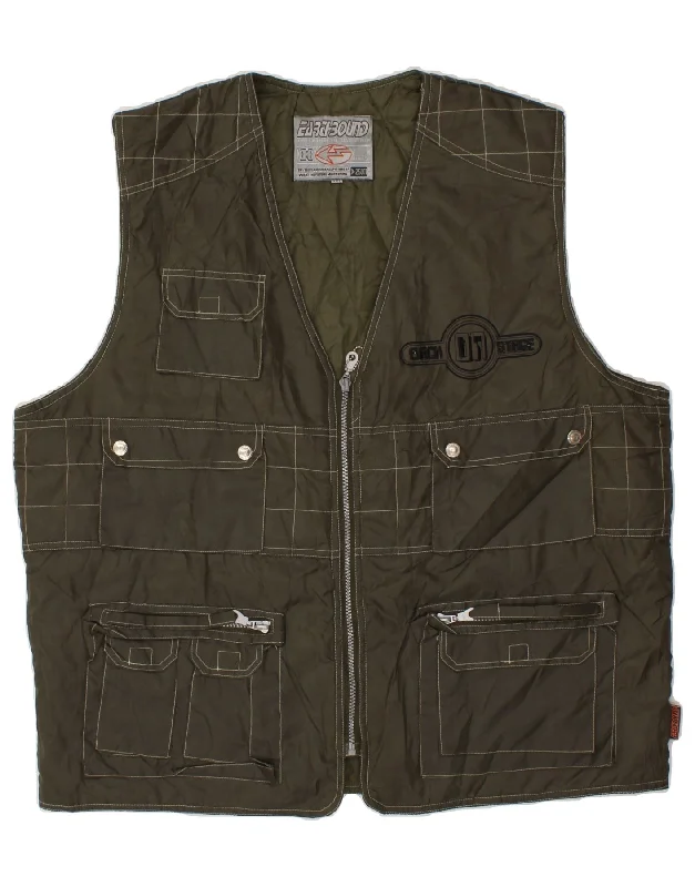 EARTHBOUND Mens Utility Gilet UK 44 2XL Green Nylon