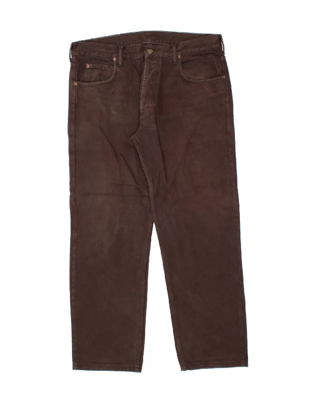 LEE Mens Straight Jeans W38 L29 Brown Cotton