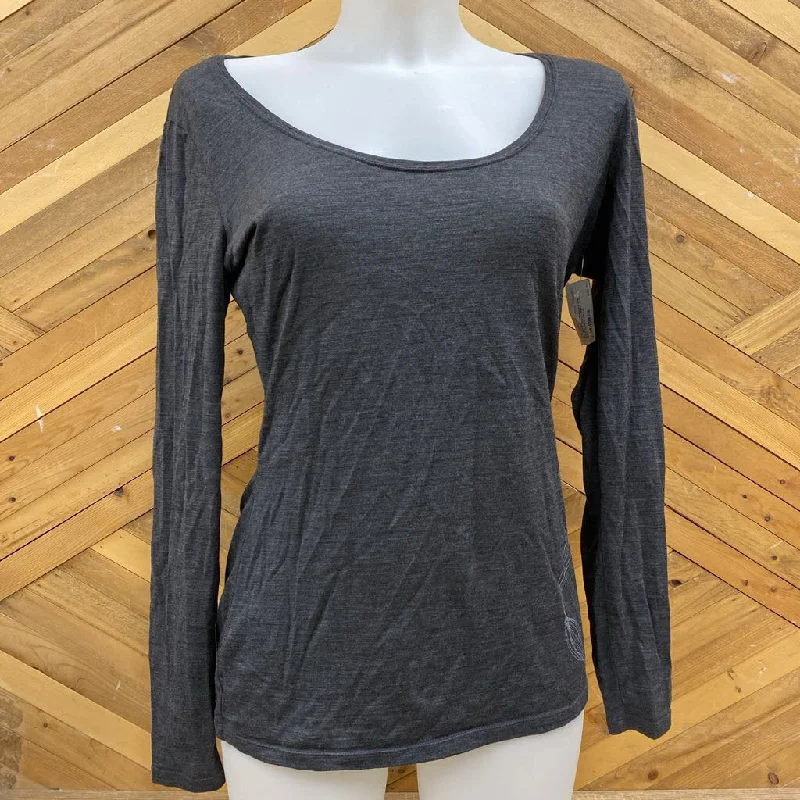 Ice Breaker - Women's L/S Merino T-Shirt - MSRP comp $100: Grey/Black-women-LG