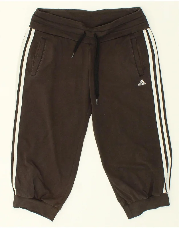 ADIDAS Womens Climalite Capri Tracksuit Trousers UK 8/10 Small Grey Cotton