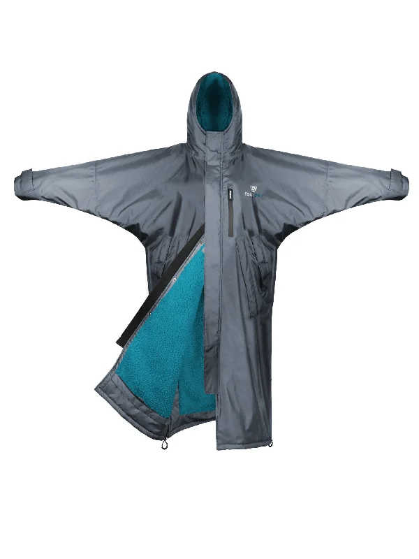 Evolution Women's | Thick Fleece | Fixed Hood | Charcoal/Turquoise