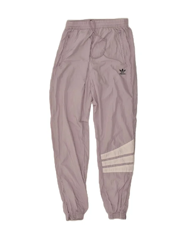 ADIDAS Womens Graphic Tracksuit Trousers Joggers UK 4 XS Purple