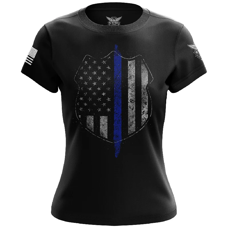 Thin Blue Line Flag Women's Short Sleeve Shirt