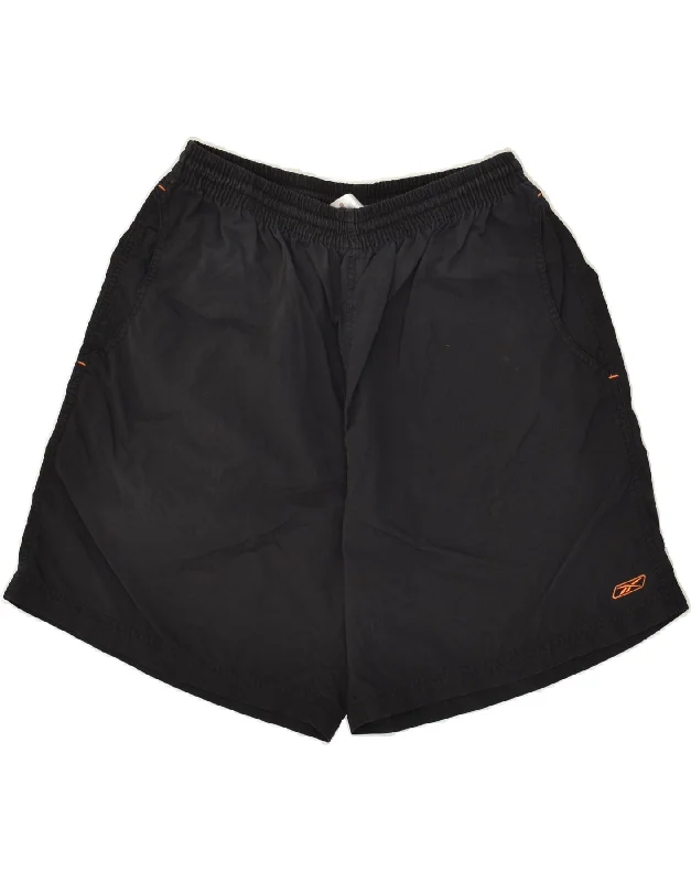 REEBOK Womens Sport Shorts UK 14 Large Black Nylon