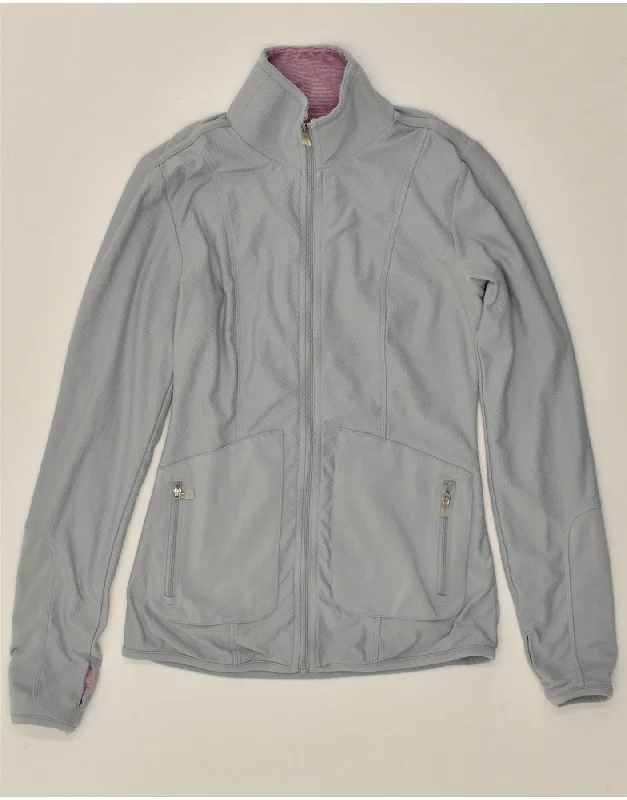 ADIDAS Womens Climalite Tracksuit Top Jacket UK 6 XS Grey Polyester