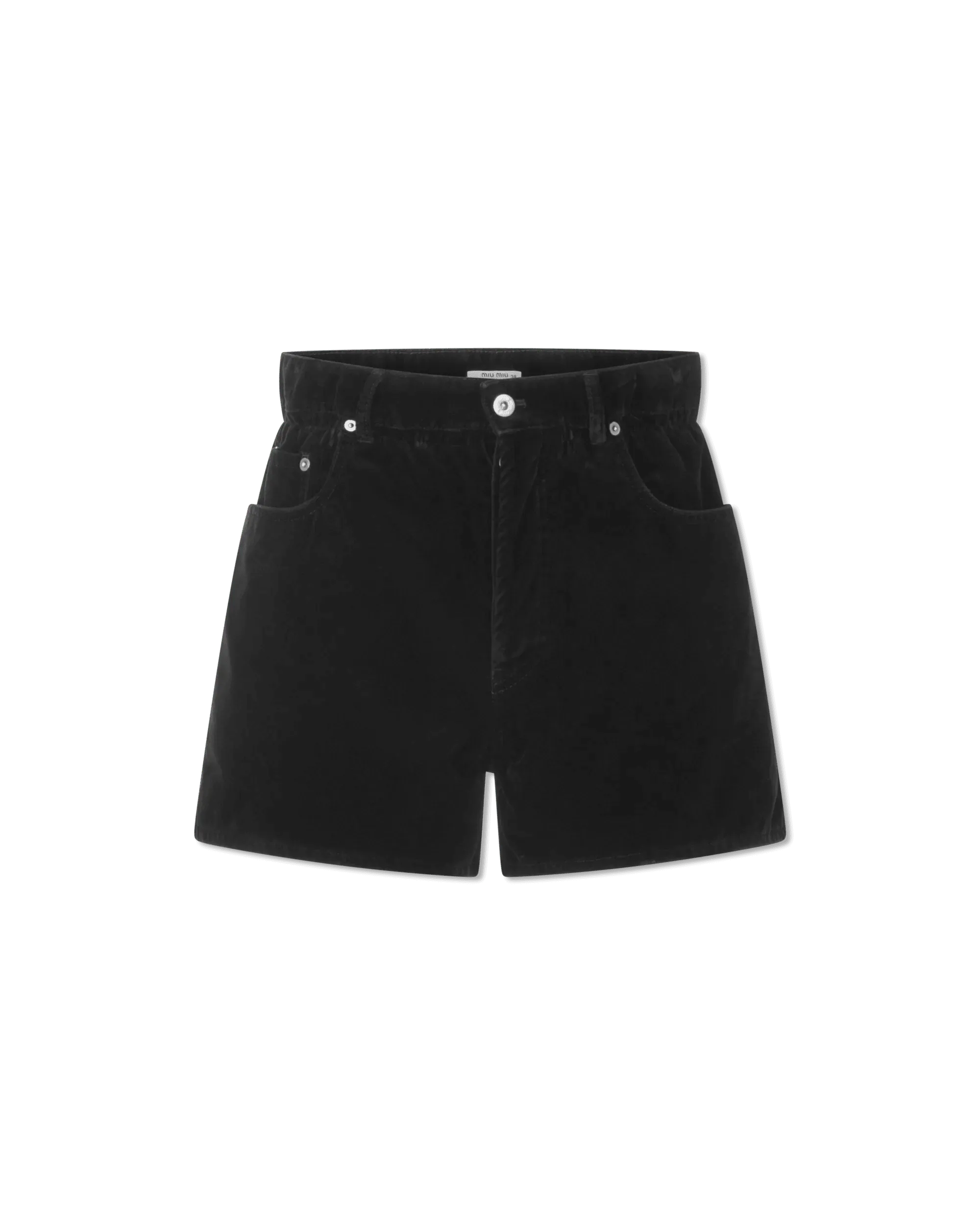 Paperbag Waist Velvet Shorts