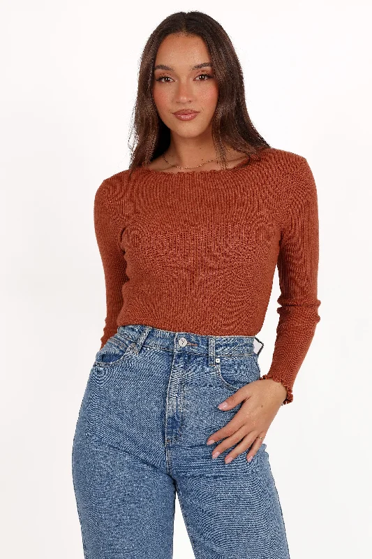 Kya Knit Top - Rust