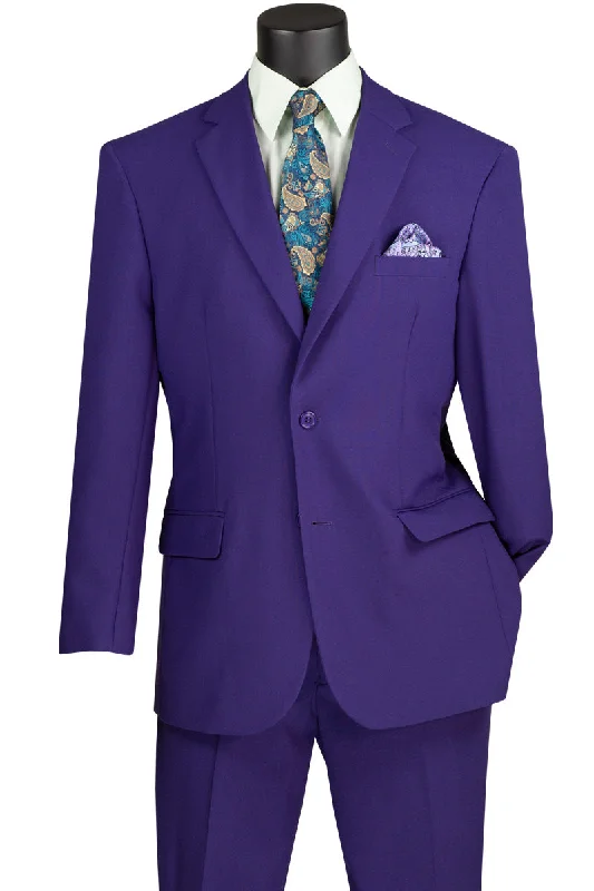 Victonique Collection: Purple 2 Piece Solid Color Single Breasted Regular Fit Suit