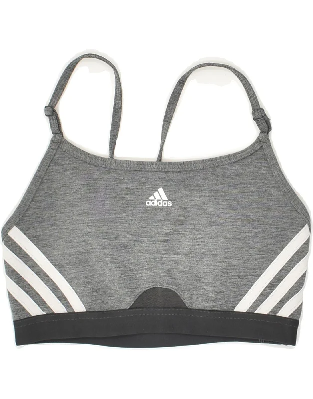 ADIDAS Womens Graphic Sport Bra Top UK 6 XS Grey