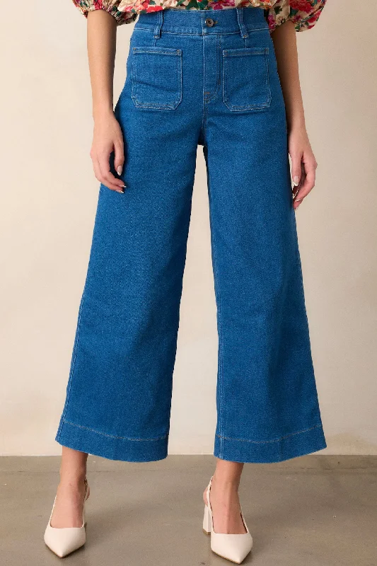 SPANXshape®  EveryWear Cropped Washed Blue Wide Leg Jeans