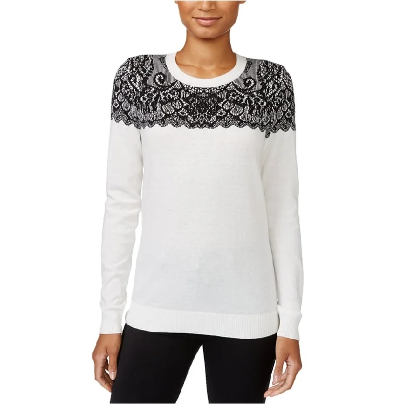 Maison Jules Womens Intarsia Knit Sweater