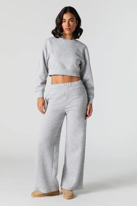 Fleece Wide Leg Sweatpant