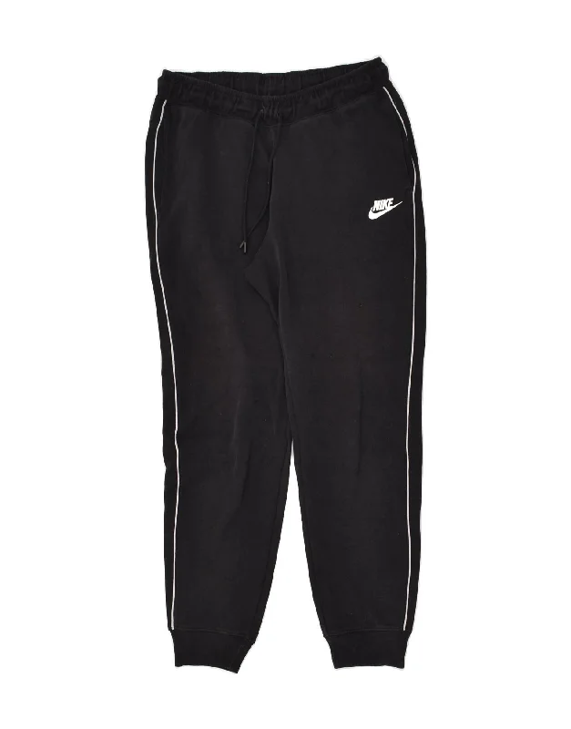 NIKE Womens Tracksuit Trousers Joggers UK 10 Small Black Cotton