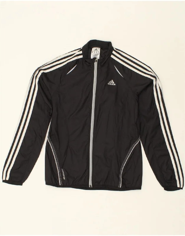 ADIDAS Womens Tracksuit Top Jacket UK 8 Small Black Polyamide