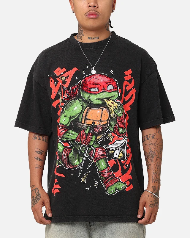 Goat Crew X Teenage Mutant Ninja Turtles Raphael X Sofles Vintage T-Shirt Black Acidwash