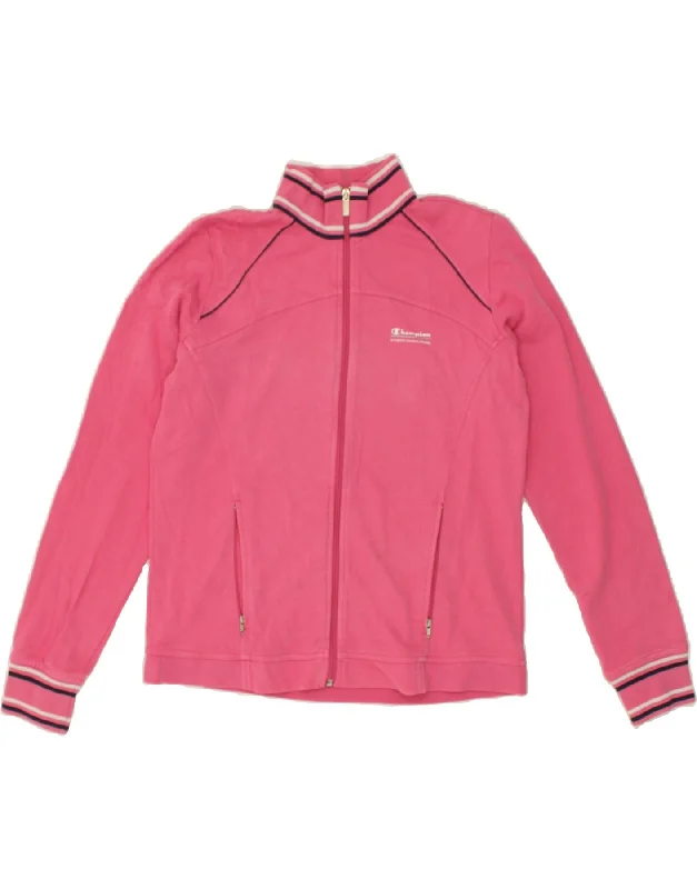 CHAMPION Womens Tracksuit Top Jacket UK 14 Medium Pink