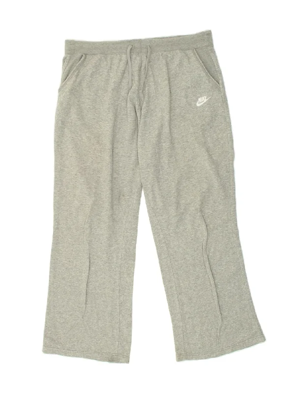 NIKE Womens Tracksuit Trousers UK 18 XL Grey Cotton