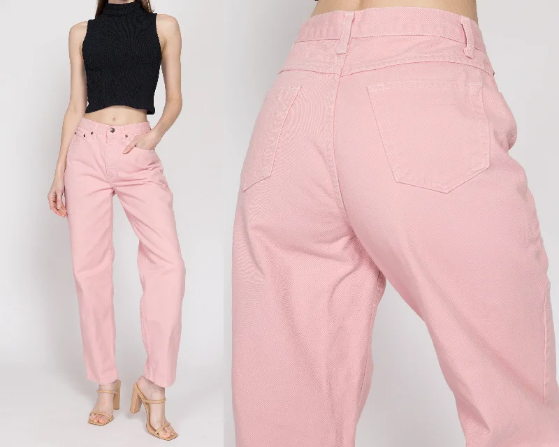 Small 90s Blush Pink High Waisted Jeans 26.5"