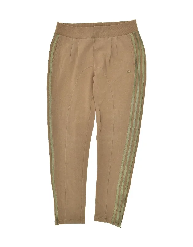 ADIDAS Womens Tracksuit Trousers UK 10 Small Brown Cotton