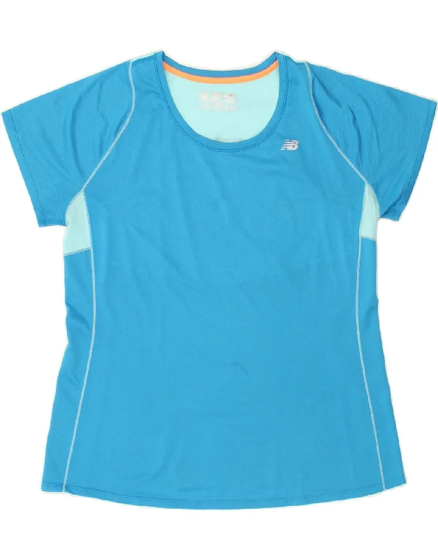 NEW BALANCE Womens T-Shirt Top UK 18 XL Blue Colourblock