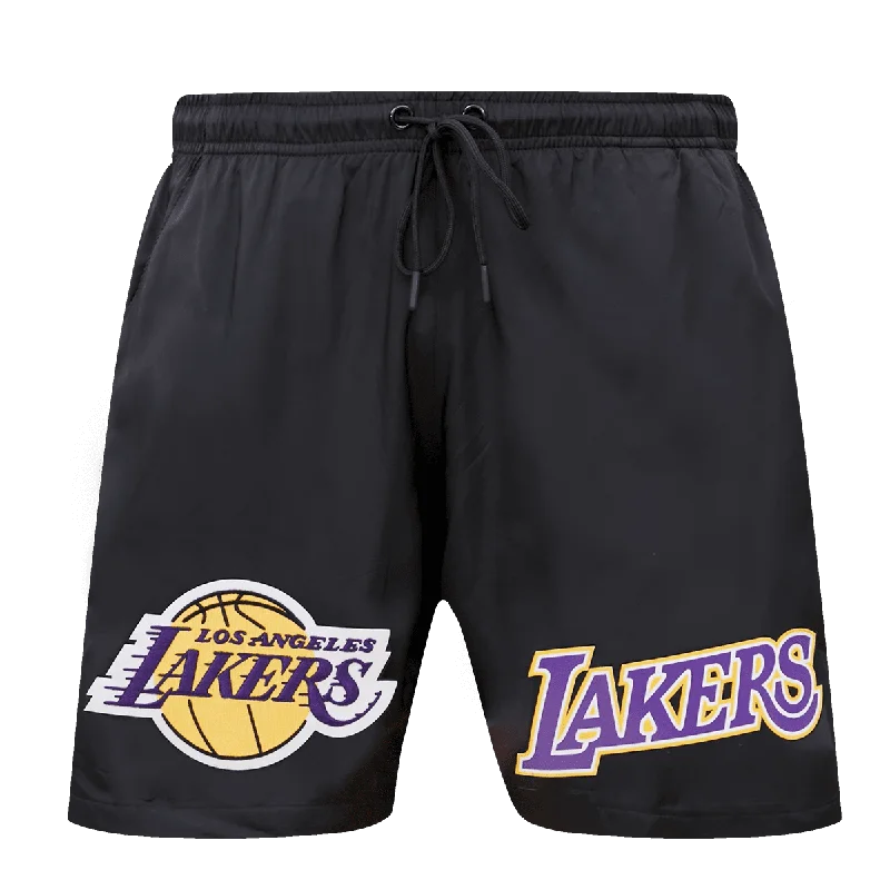 NBA LOS ANGELES LAKERS TEAM LOGO MEN'S WOVEN SHORT (BLACK)